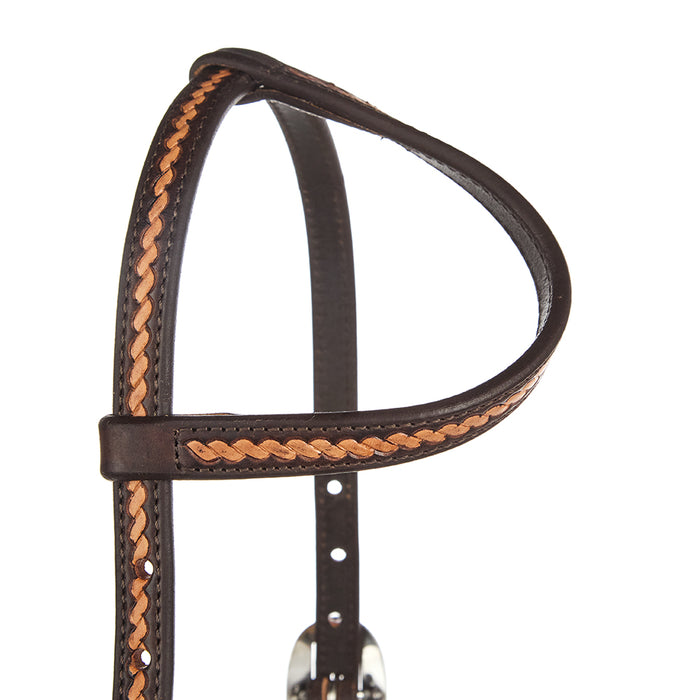 WD Tack Medium Oil Rope Tooled 5/8 Single Ear Headstall