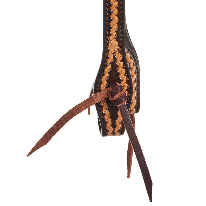 WD Tack Medium Oil Rope Tooled 5/8 Single Ear Headstall