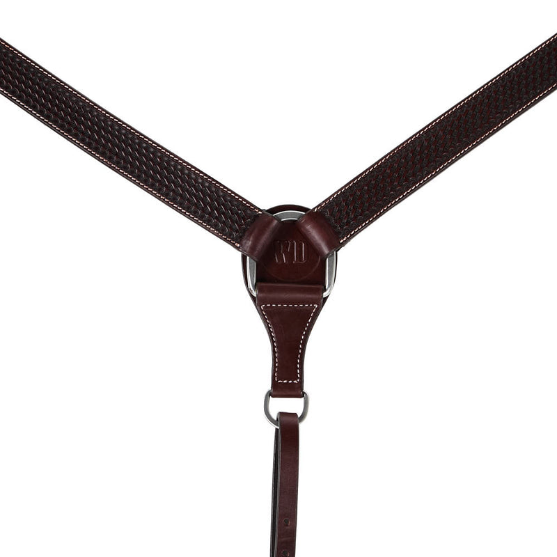 Wd Tack Heavy Oiled Basket Tooled 1.5in Straight Breast Collar