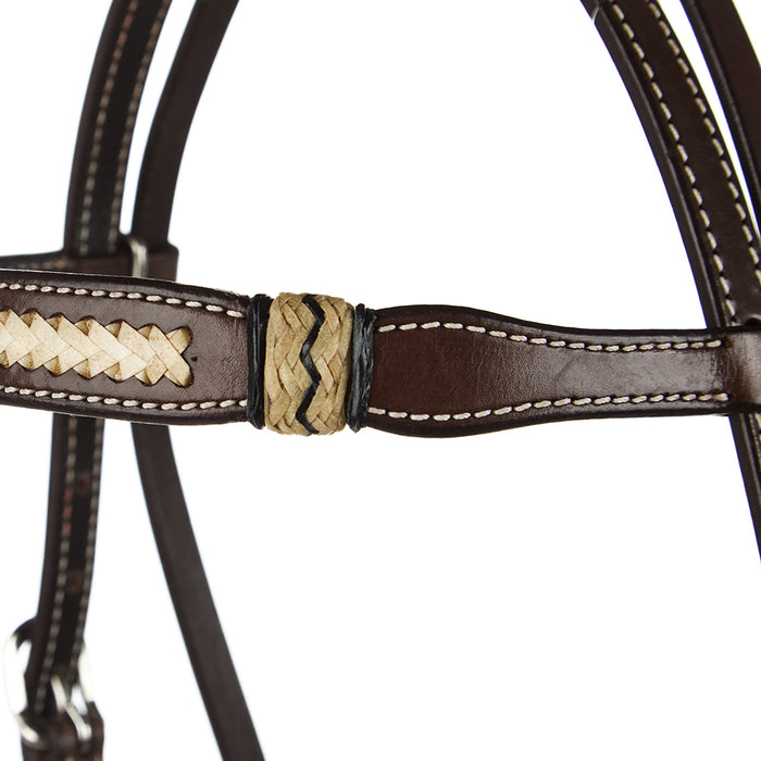 WD Tack Braided Rawhide Chocolate Browband Headstall