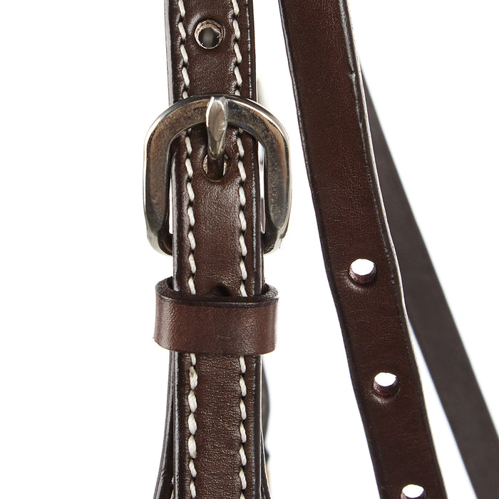 WD Tack Braided Rawhide Chocolate Browband Headstall