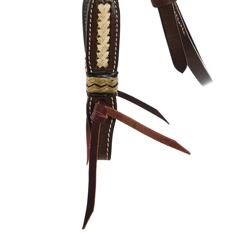 WD Tack Braided Rawhide Chocolate Browband Headstall