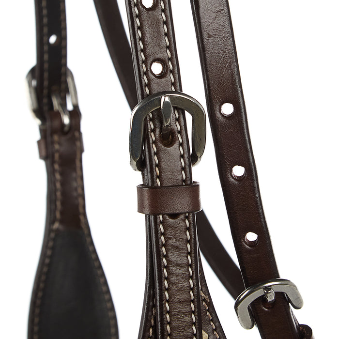 WD Tack Natural Rawhide Scalloped Quick Change Browband Headstall