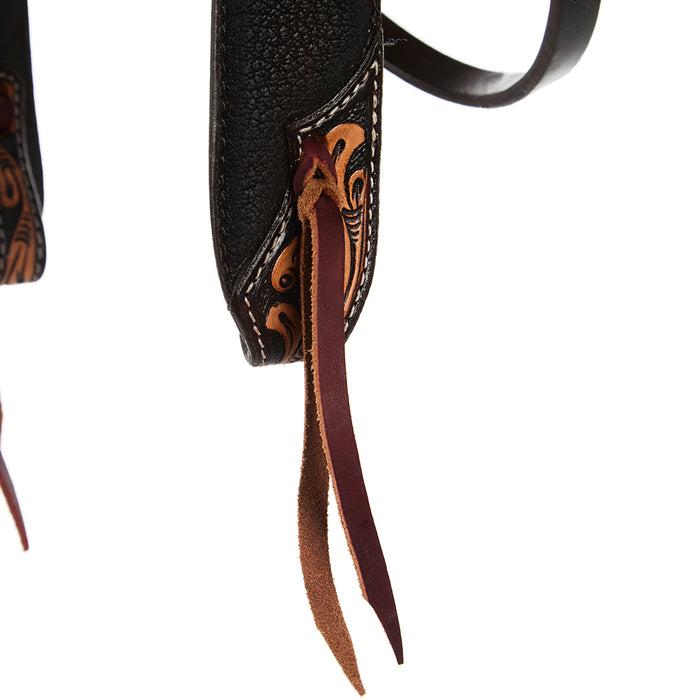 WD Tack Black Overlay Tooled Combo Browband Headstall