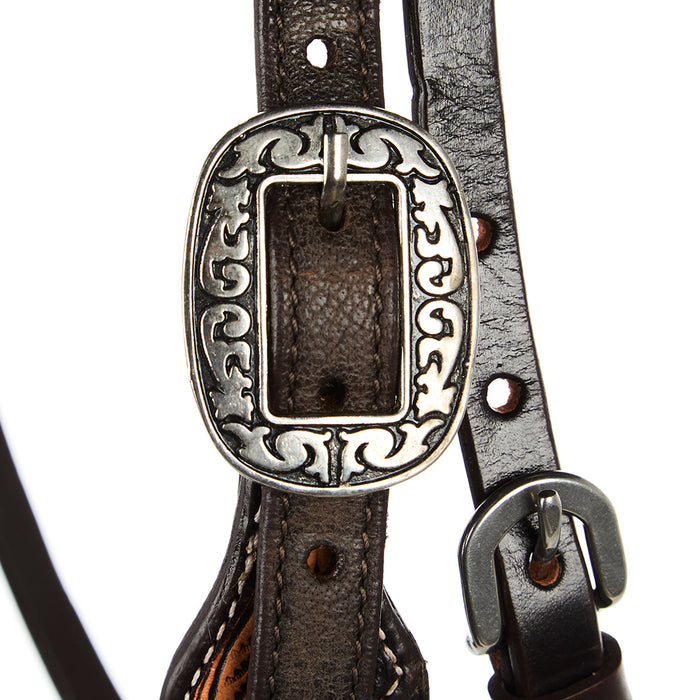 WD Tack Black Overlay Tooled Combo Browband Headstall
