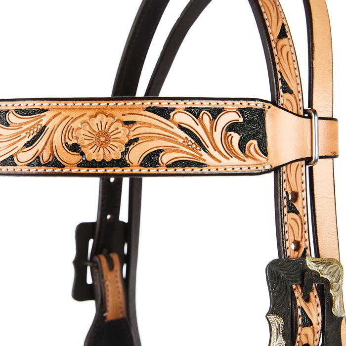 thumbnail image 2 of Tack Shack Of Ocala- Reinsman Circle Y Lightweight Classic Smooth Browband Headstall, Western Headstall, Bridle, Headstall, Leather Headstall, Leather Western Headstall, Headstall For Horses (Black 2 of 11