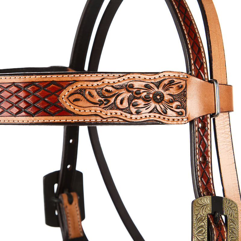 WD Tack Chestnut Diamond Tooling Ranger Browband Headstall