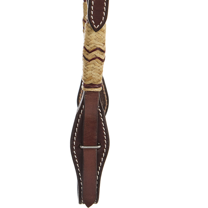 WD Tack Chocolate Natural Rawhide Quick Change Single Ear Headstall