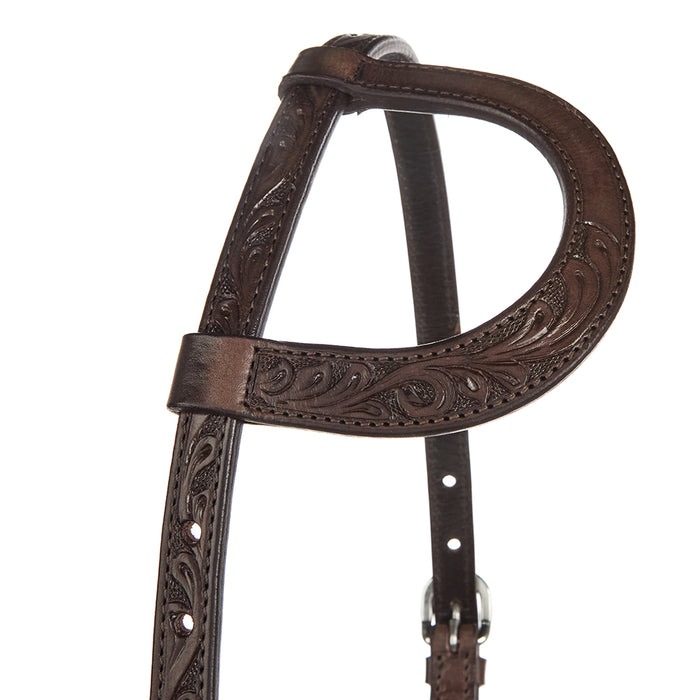 WD Tack Chocolate Floral Single Ear Headstall