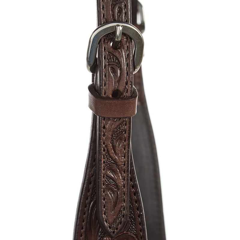 WD Tack Chocolate Floral Single Ear Headstall