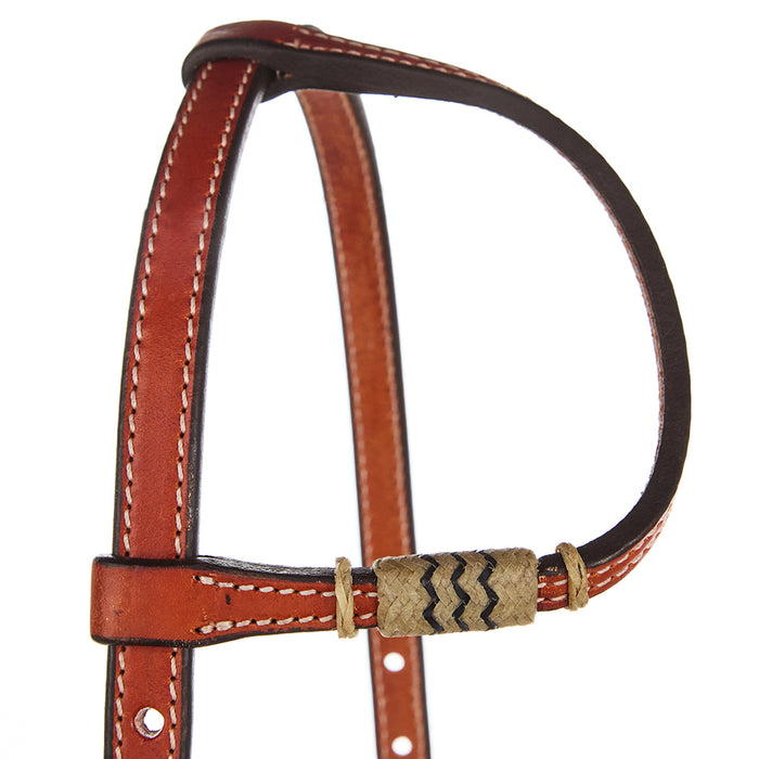 WD Tack Chestnut Rawhide Quick Change Single Ear Headstall