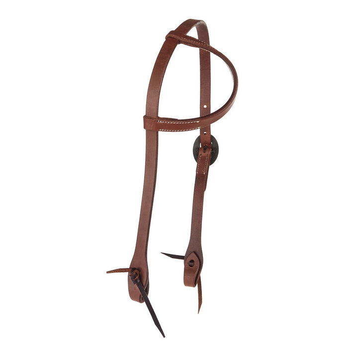 WD Tack Heavy Oil Harness Leather Floral Silver Bar Single Buckle Single Ear Headstall