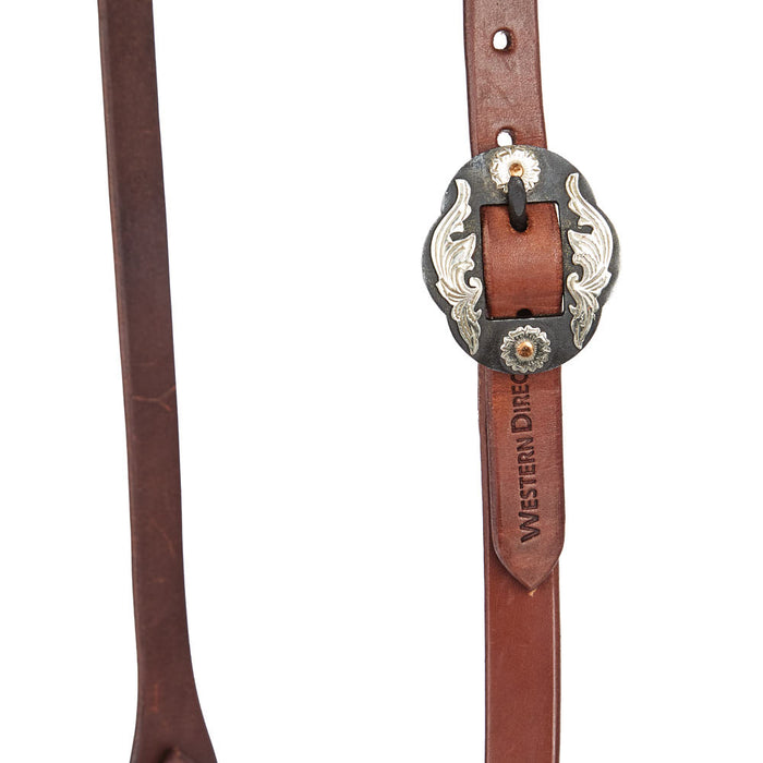 WD Tack Heavy Oil Harness Leather Double Flower Buckle Single Ear Headstall