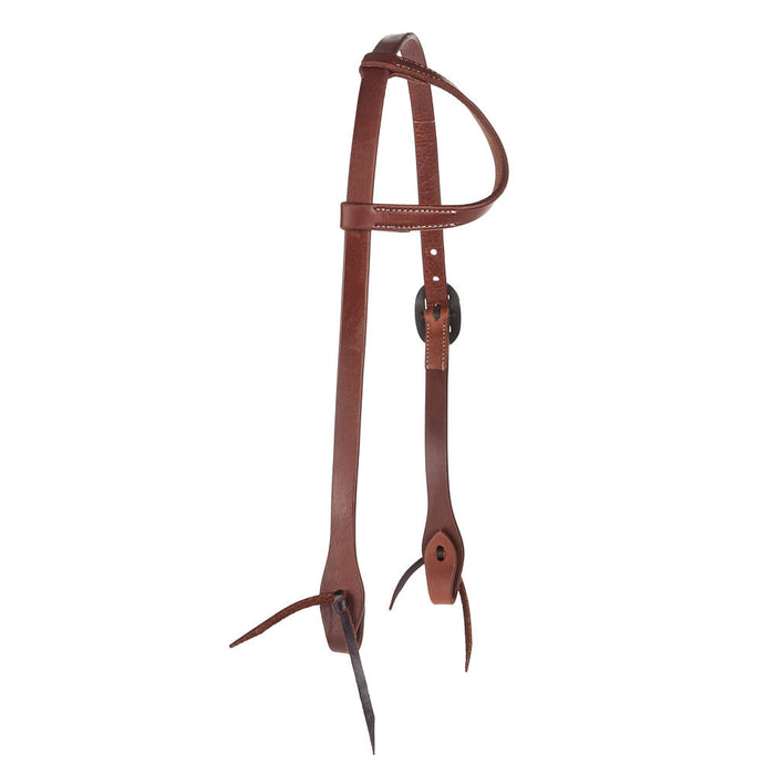 WD Tack Heavy Oil Harness Leather Oval Silver Bar Buckle Single Ear Headstall