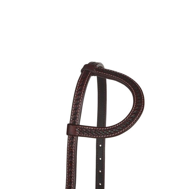WD Tack Heavy Oiled Basketweave Tooled Single Ear Headstall with Cart Buckles