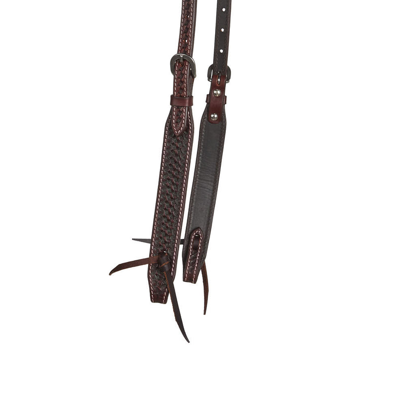 WD Tack Heavy Oiled Basketweave Tooled Single Ear Headstall with Cart Buckles