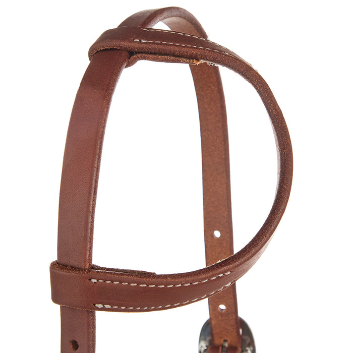 WD Tack Heavy Oiled 3/4 Harness Leather Double Buckle Single Ear Headstall