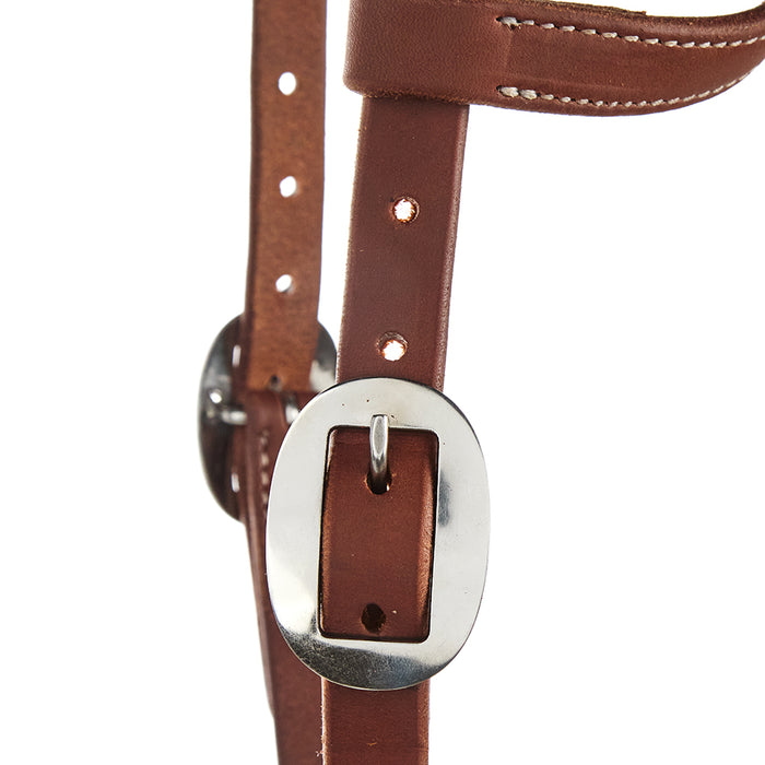 WD Tack Heavy Oiled 3/4 Harness Leather Double Buckle Single Ear Headstall