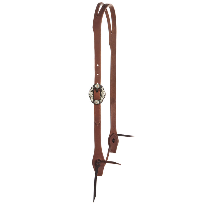WD Tack Heavy Oil Harness Leather Double Flower Buckle Slit Ear Headstall
