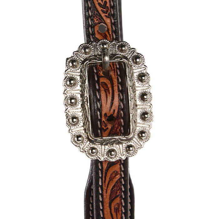 Western Direct Two Tone Scroll Tooling Slit Ear Headstall
