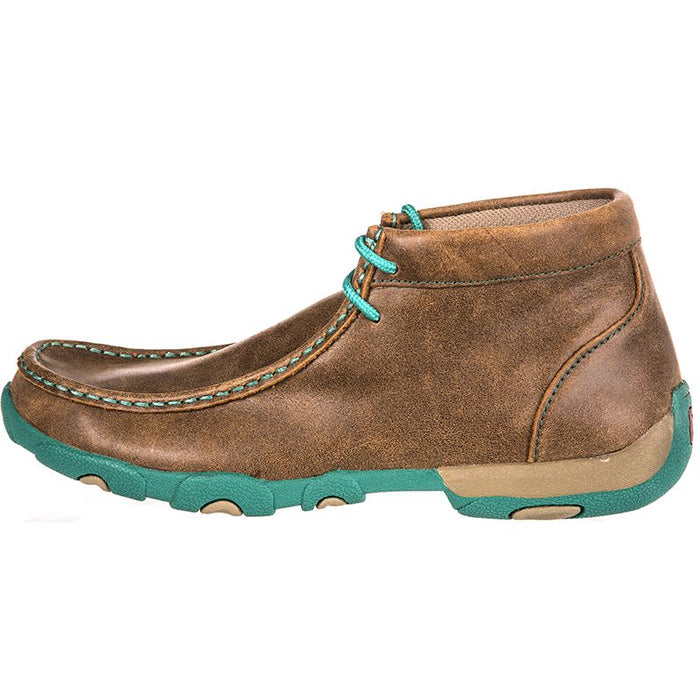 Twisted X Women's Driving Mocs Brown & Turquoise Shoes