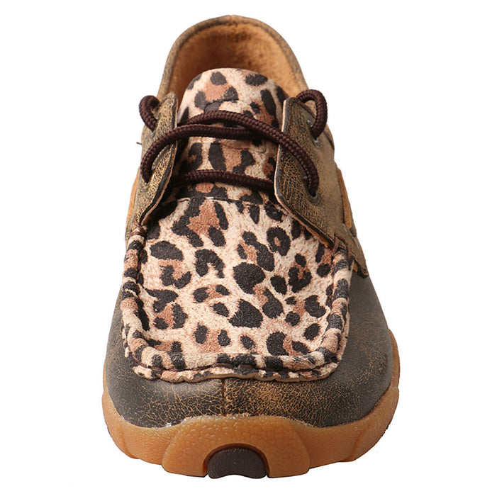 Twisted X Women's Distressed Leopard Bomber Boat Shoes