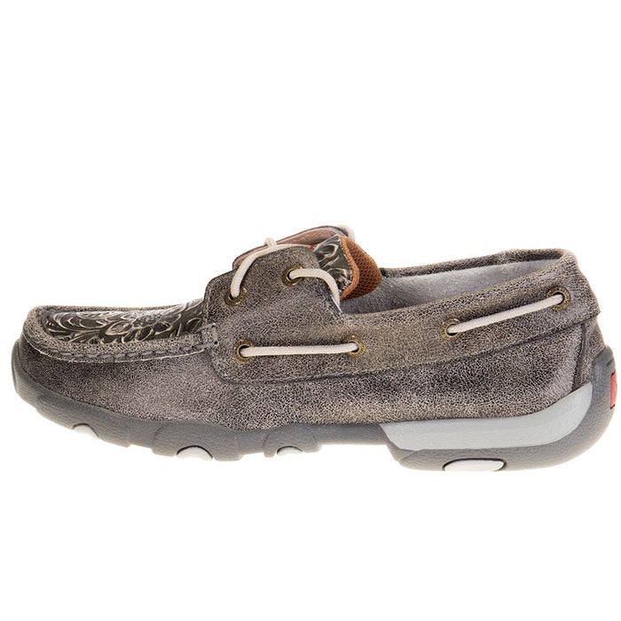 Twisted X Womens Grey Boat Shoe Driving Moc