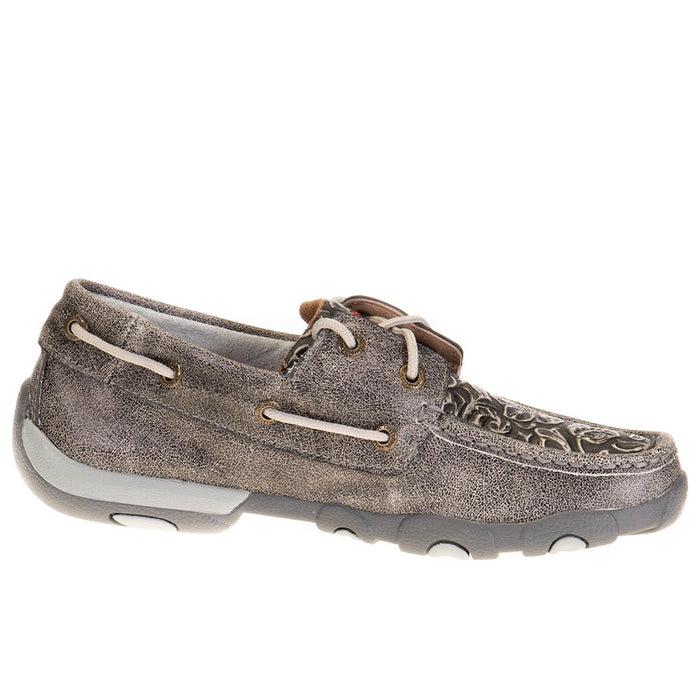 Twisted X Womens Grey Boat Shoe Driving Moc