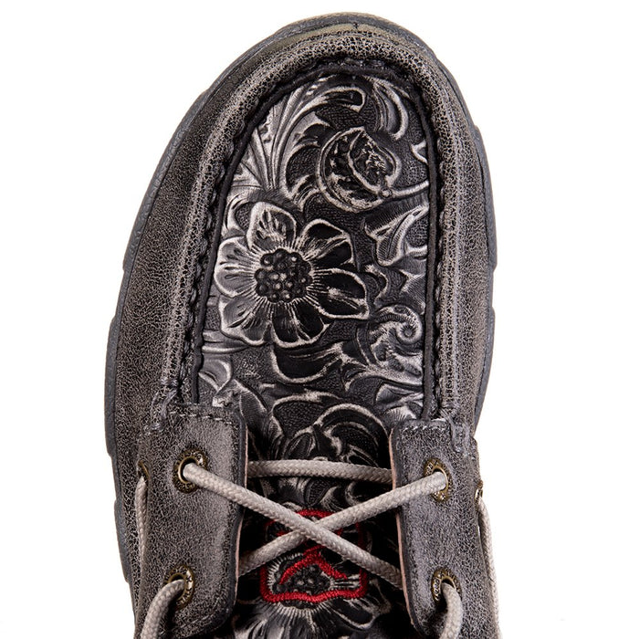 Twisted X Womens Grey Boat Shoe Driving Moc