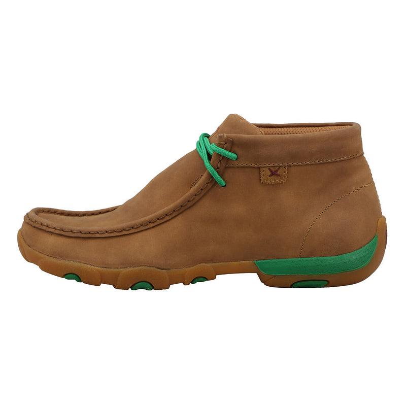 Twisted X Women's Kelly Green and Burnt Sand Driving Moc