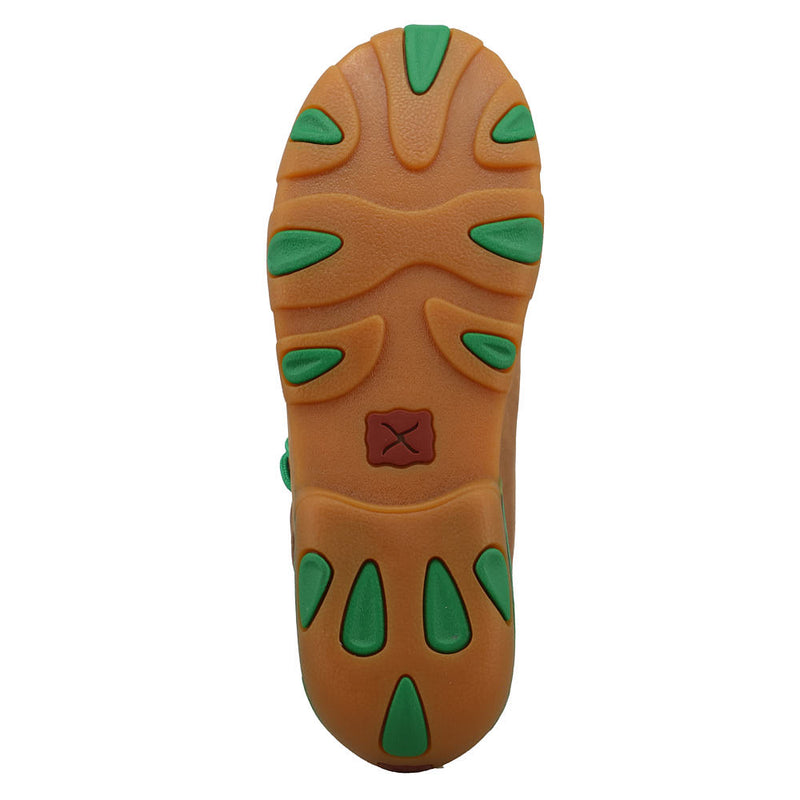 Twisted X Women's Kelly Green and Burnt Sand Driving Moc