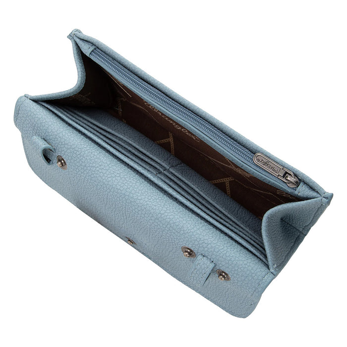 Montana West Antique Buckle Crossbody Wallet Jean Blue