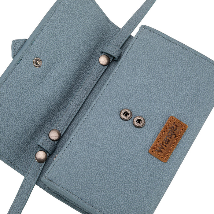 Montana West Antique Buckle Crossbody Wallet Jean Blue