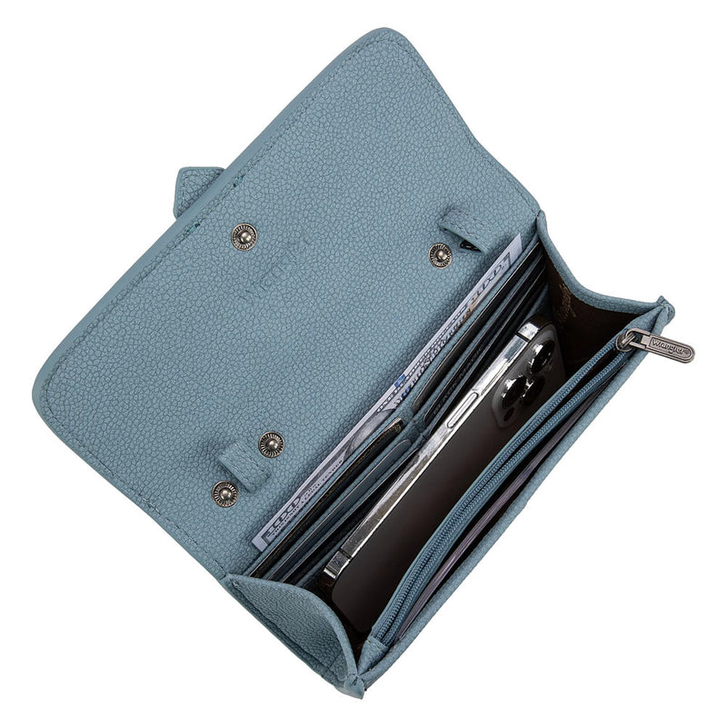 Montana West Antique Buckle Crossbody Wallet Jean Blue
