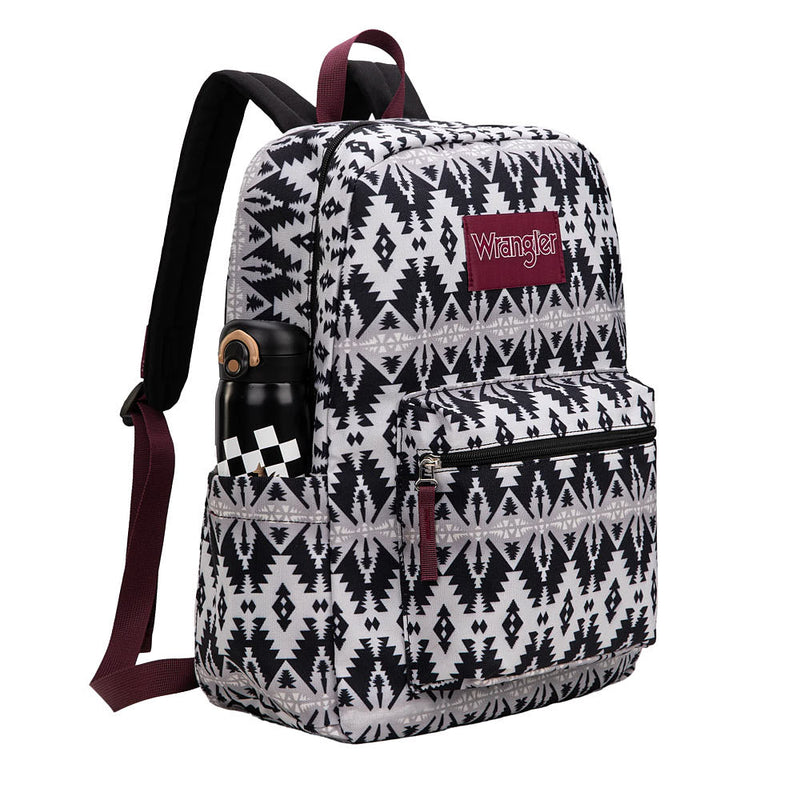 Wrangler Black Aztec Printed Backpack