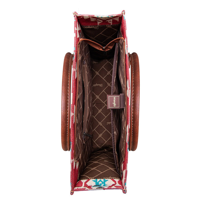 Montana West Burgundy Southwest Wide Tote