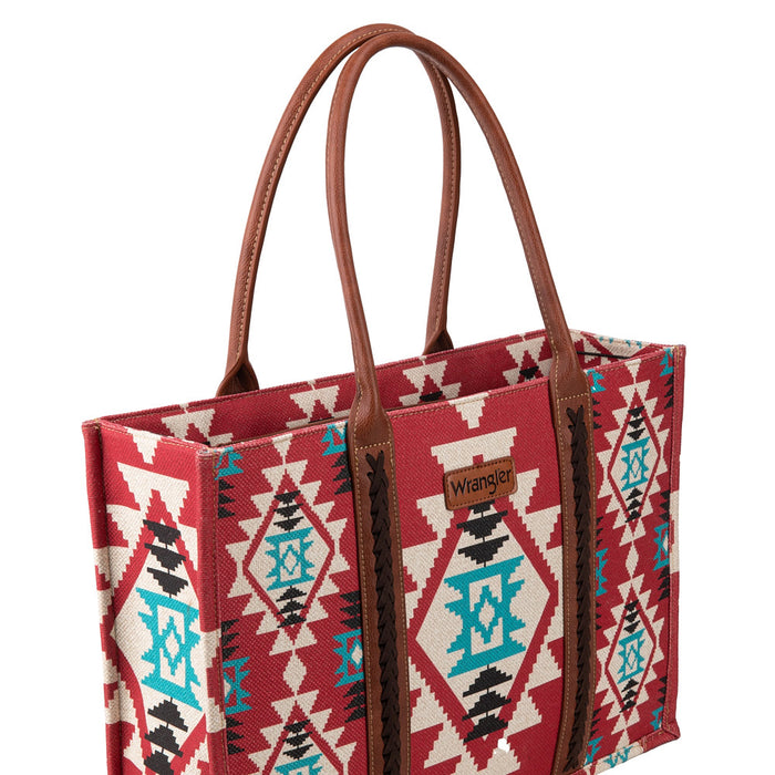 Montana West Burgundy Southwest Wide Tote