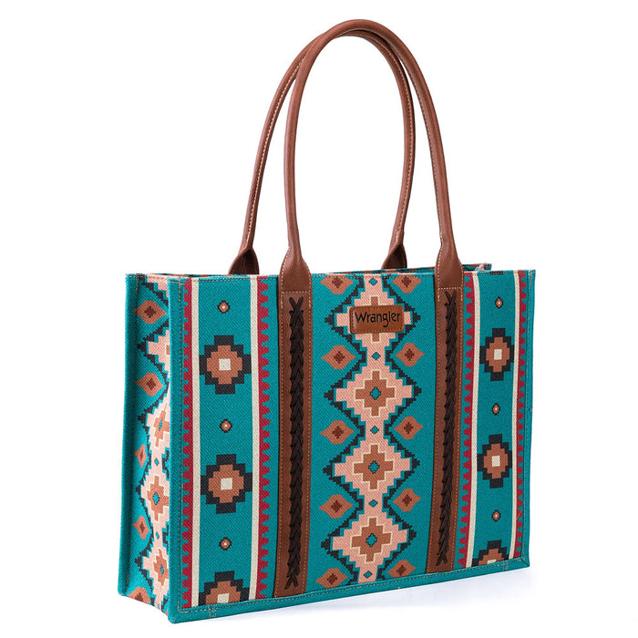 Montana West Turquoise Southwest Wide Tote