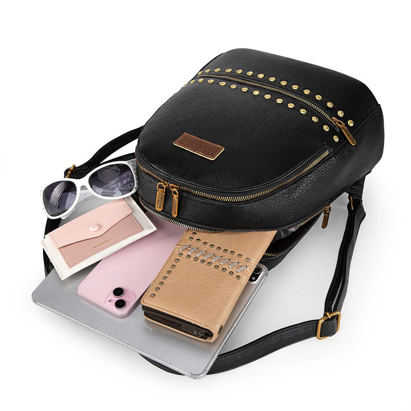 Montana West Black Studded Backpack
