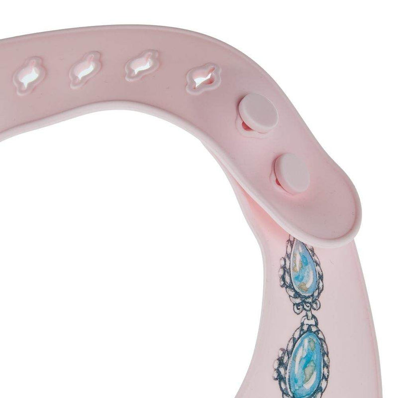 Western Grande Baby Pink Bib with Blue Lariat Print