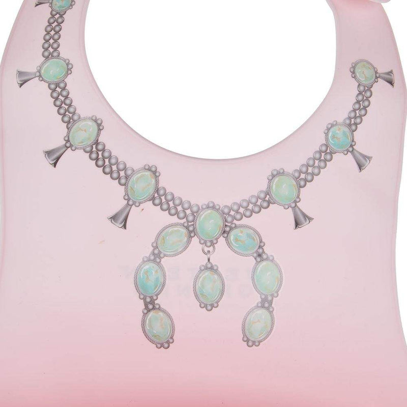 Western Grande Baby Pink Bib with Green Squash Print