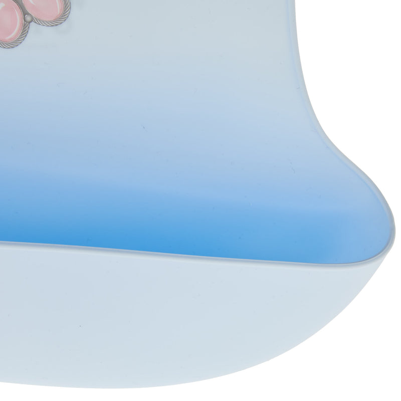Western Grande Baby Blue Bib with Pink Cluster Print