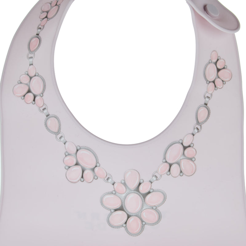 Western Grande Baby Purple Bib With Pink Cluster Necklace