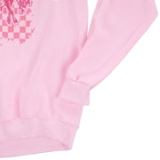 The Whole Herd Women's Pink Checkered Bronc Sweatshirt
