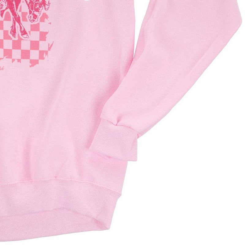 The Whole Herd Women's Pink Checkered Bronc Sweatshirt