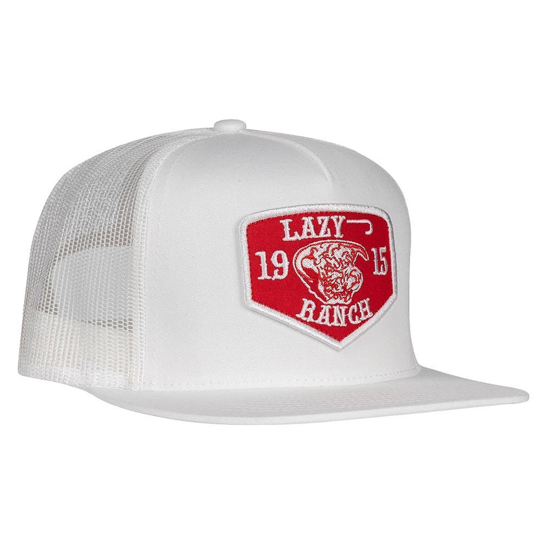 Lazy J Ranch Wear White Red Ranch Trucker Cap