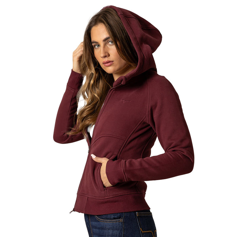 Kimes Ranch Women's Maroon Emma Zip Front