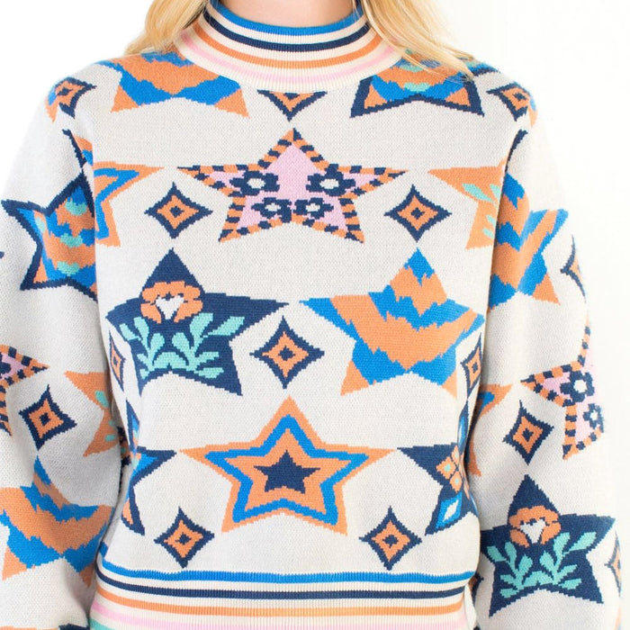 Thml Clothing Women's Blue Star Sweater