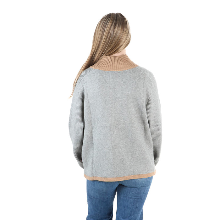 Thml Clothing Women's Grey Horse Long Sleeve Print Top