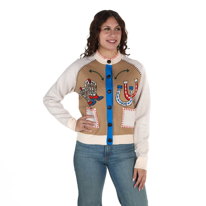 Thml Clothing Women's Cream Western Design Button Cardigan